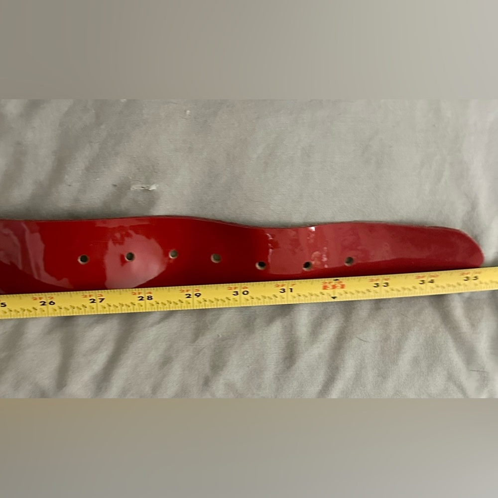 Vintage 1970s GUCCI RED PATENT Leather GG Buckle Wide Belt AS-IS 27-33” waist - Picture 11 of 14